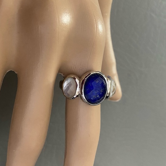 Judith Jack Lapis Lazuli, MOP doublet sterling silver ring - Picture 4 of 6